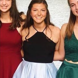 Black and blue homecoming dress